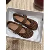 Zapatos Mary Jane Chuyuji con Estampado de Leopardo Retro para Mujer, Nuevos Estilo Francés Otoño 2026 Bailarinas Planas de Tira Única Baja