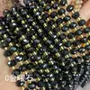 Cuentas facetadas de piedra natural, ágata, obsidiana, aventurina verde, cuentas espaciadoras, joyería transfronteriza europea y americana, cuentas de rueda de piedra natural