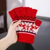 Luvas Femininas de Rena de Natal Outono Inverno Adulto Estudante Escrita Escritório Quentes Tricotadas Meio Dedo Fábrica Atacadista