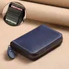 Bolsa de Tarjetas Simple Explosiva Piel Suave para Hombre Gran Capacidad Multi-Tarjeta Organizador de Tarjetas Portatarjeta de Licencia de Conducir Ultradelgado