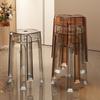 Cadeira de Acrílico, Banquinho de Plástico, Espessado, Banquinho Redondo Empilhável, Banco Simples para Sala de Estar, Cadeira de Jantar, Transparente, Simples e Moderno