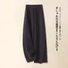 Calça de lã de design moderno para mulheres, calça de inverno de cintura alta com caimento solto e perna larga, nova calça casual de perna reta 2026