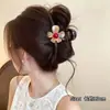 Pinza para el pelo grande de estilo coreano para mujer, de alta gama, para dar volumen en la parte posterior de la cabeza, pinza de tiburón, pinza para el pelo con lazo, pasador al por mayor