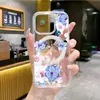 Funda Transparente con Anillo Magnético Magsafe de Flor en Tinta Azul Claro para Teléfono Móvil Iphone18Pro Venta al por Mayor de Fábrica Apple