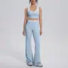 Top esportivo sem costura com blocos de cor transfronteiriços, calça de yoga justa com costas bonitas, calça pantalona de cintura alta, conjunto esportivo de yoga