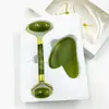 Recipiente de beleza de Jade Natural rolo de jade de dupla face conjunto completo de recipiente de beleza para massagem no rosto comércio exterior jade atacado
