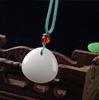 Fábrica de jade dourado atacado Xinjiang Jade branco Jade dourado marca de pão jade pendente suéter cadeia transmissão ao vivo peças drenagem