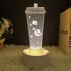 Personalizado con Fotos, Luz Nocturna 3D de Té de Limón Hecha a Mano, Luminoso de Respaldo Mercado Nocturno Limón USB Maletero Decoración de Neón