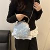 Bolsa Mariposa de Encaje 2025 Nueva Mori Chica Dulce Elegante Versátil Bolso de Mano Cadena Bolso Cuadrado Pequeño Trendy