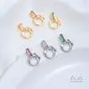 Anillo abierto de oro de 18 quilates chapado de alta retención de color con circonita incrustada, cierre multiusos, cierre de colgante, accesorio de cierre de extremo para collar hecho a mano DIY