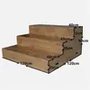 La plataforma para director de coro musical es un escenario de coro de madera maciza, móvil, plegable, deslizante y telescópico, con tres niveles de escalones.