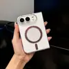 Adequado para Capa de Celular com Suporte Magnético Dobrável Transparente Iphone18Duo Capa Protetora de Cobertura Total em Acrílico Laser 18D