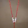 Novo Cordão de Pingente de Contas Brancas Semi-Acabado Feito à Mão para DIY, Acessórios de Contas, Corrente de Suéter de Jade, Corda Trançada, Alça de Pescoço