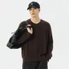 Shanggu Tejido de Punto para Hombre con Textura Transfronteriza Otoño/Invierno Nuevo Estilo Cuello Henley Old Money Manga Larga Holgada Ajuste Delgado Simple