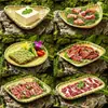 Prato para churrasco trançado imitação de bambu, estilo rústico e moderno, prato de carne comercial para restaurantes de hot pot, prato de servir especial para restaurantes de churrasco