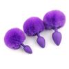 Plug Anal Rabo de Coelho de Silicone Bola de Pelo Alternativa Brinquedo Rabo Curto SM Produtos Sexuais Bola de Pelo Multicolorida Diversão