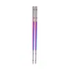 Acero Inoxidable 304 19cm Láser Cuadrado Completo Palillos Caseros Creativos Antideslizantes Cuadrados Multi-Color Huecos Palillos Públicos