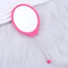 Nuevo espejo ovalado DIY, espejo pequeño lindo creativo con cuentas, compacto y portátil, espejo de maquillaje de mango multicolor de alta definición