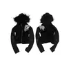 Sudadera gótica INS transfronteriza nueva otoño/invierno con tachuelas retorcidas, un estilo único street punk Y2K, ropa exterior al por mayor, top streetwear