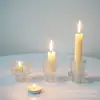 Plato volador de grano vertical de moda portavelas de vidrio para cera de doble propósito para poste accesorios para fotografía de vajilla de velas de escritorio de restaurante boda