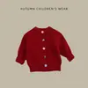 Cardigan Colorido de Tricô Grosso com Bolinhas para Bebês Meninas, Casaco Suéter Colorido com Botões para Primavera/Outono, Peça Superior Macia e Aconchegante para Bebês e Crianças Pequenas