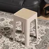 Taburete de Plástico Color Crema para Uso Doméstico, Taburete Alto Engrosado, Taburete Moderno Minimalista de Ratán, Apilable, Silla de Mesa de Comedor de Repuesto