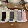 Zapatos y calcetines para niñas, otoño e invierno, con ribete de encaje, diseño a rayas, engrosados para abrigar, perfectos con leggings, calentadores de piernas hasta la pantorrilla