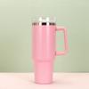 Taza de Hielo de Doble Capa de Acero Inoxidable 304 Más Vendida Transfronteriza, Taza de Agua con Asa de 40 oz, Termo para Coche de Gran Capacidad con Popote