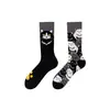 Calcetines de Moda Originales Asimétricos Estilo AB para Mujer Calcetines de Algodón de Verano Zhejiang Arte de Dibujos Animados Personalizado Calcetines de Algodón de Tubo Medio para Hombres y Mujeres