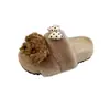 Lindas Pantuflas de Invierno Peludas con Suela Gruesa para Mujer, Moda Estilo Girly Dibujos Animados de Felpa con Correa Única Abiertas