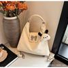 Mochila Tote de Terciopelo de Moda de Gran Capacidad Bolso Explosivo Cruzado Nuevo Popular 2024 para Mujer con Lazo para Viajero
