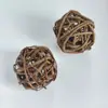 Em Estoque Bolas de Rattan Naturais Indonésias de 6cm para Decoração, Bolas de Árvore de Natal, Bolas de Decoração de Natal para Pets.