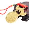 Estoque na Fábrica Pingente de Moeda Morcego Dourado de Liga Ornamento de Carro Decoração de Casa Artesanato Feng Shui Amuleto Auspicioso Venda por Atacado