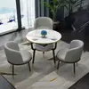 Juego de Mesa y Sillas de Pizarra de Lujo Ligero para Negociaciones, Mesa Redonda Sencilla, Mesa de Conferencias de Oficina, Mesa de Recepción, Mesa de Comedor para Cafetería y Tienda de Té con Leche