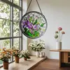 Qc2025-401 Nuevo Vidrio Colorido Redondo Flor de Lirio Atmósfera Festiva Creativo Colgante para Ventana Porche Adorno Hecho a Mano