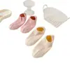 Calcetines bajos invisibles de algodón liso antideslizantes simples y finos para mujer, calcetines cortos de primavera/verano, color crema, costura doble