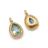 Acero Inoxidable Doce Piedras de Nacimiento Forma de Gota de Agua Oval Colorido Colgante Individual Colgante de Piedra Estrella 7x12mm Accesorios para Joyería DIY