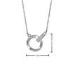 Colar Pingente Jinjiahua Banhado a Ouro 18K Fivela Dupla de Anel Pingente Duplo Círculo Diamante Corrente de Clavícula Luxuosa Fresco Elegante