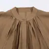 Camisa Plissada Longa de Manga Longa com Gola Redonda e Caimento Liso para Mulheres, Cor Sólida, Nova Coleção Primavera 2026 AliExpress Transfronteiriço 4786172