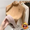 Niños y Niñas Terciopelo Fondo Grueso Tops Otoño e Invierno Bebé Cuello Alto Medio Ropa Cálida Niños Medianos y Grandes Camisetas de Manga Larga