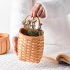 Cesta tejida de virutas de madera hecha a mano escandinava Cesta colgante de pared retro Cesta para cartas Cartera Cesta pequeña para flores Cesta colgante Cesta para frutas y verduras