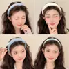 2025 Nueva Horquilla Celebridad de Internet Coreana Diadema de Encaje Crema para Mujer con Corona Alta y Diadema Ancha Antideslizante Accesorio para el Cabello