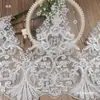 Este Vestido de Novia de Encaje de Pestañas Blanco Hecho a Mano DIY Bordado Aplique de Encaje Decoración para Ropa Falda