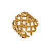 Anillo Hueco de Moda Transfronterizo Líneas Irregulares Ola Geométrica Flor de Acero de Titanio Anillo Abierto de Moda para Hombres y Mujeres