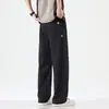 Pantalones Casuales Rectos Hombre 2026 Nuevo Simple Versátil Color Sólido Sueltos Largos de Moda Pierna Ancha Deportivos Largos Ropa para Hombre