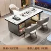 Mesa de Centro de Piedra Sinterizada de Lujo Ligero Moderno Sala de Estar Hogar Balcón Soporte para Té Oficina Juego de Mesa y Sillas para Té Una Mesa Cinco Sillas Mesa de Café
