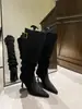 Botas de Tacón de Aguja Estacionales Primer Encuentro 2026 Estilo Nuevo Elegante Estilo Maduro Otoño Invierno Punta Puntiaguda Tacón Alto Largo Botas Hasta la Rodilla para Mujer