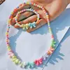 Novo Colar de Contas de Acrílico Flor Crianças Coreano Pulseira Colorida Crianças Conjunto Colar Presente 1-24