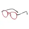 Gafas planas poligonales artísticas y minimalistas de estilo coreano, ligeras y cómodas, adecuadas para el uso diario, y con funciones de bloqueo de luz azul.. Modelo: WM86211