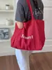 Bolsa de Lona Casual Tote de Grande Capacidade Leve com Estampa de Letra Estilo Coreano para Mulheres Novo Modelo 2026 Bolsa de Ombro Único